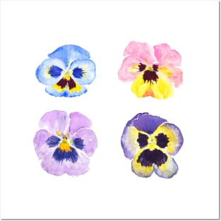 4 little pansies Posters and Art